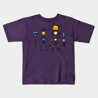 8-bit Heroes Assembly Kit! Kids T-Shirt